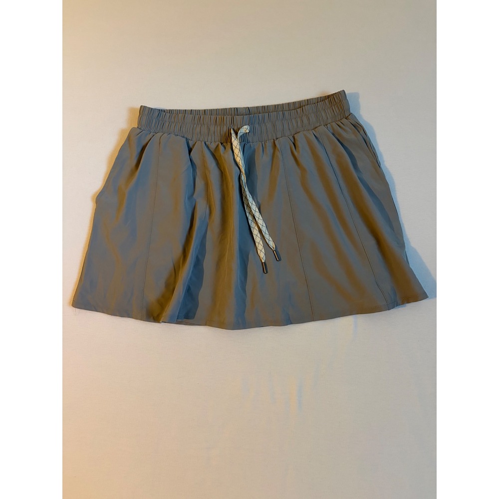 Zobha Womens Athletic Skort Gray Active Skirt with Built-in Shorts Pockets Large